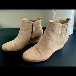 Franco Sarto Suede Wedge Booties Size 8.5